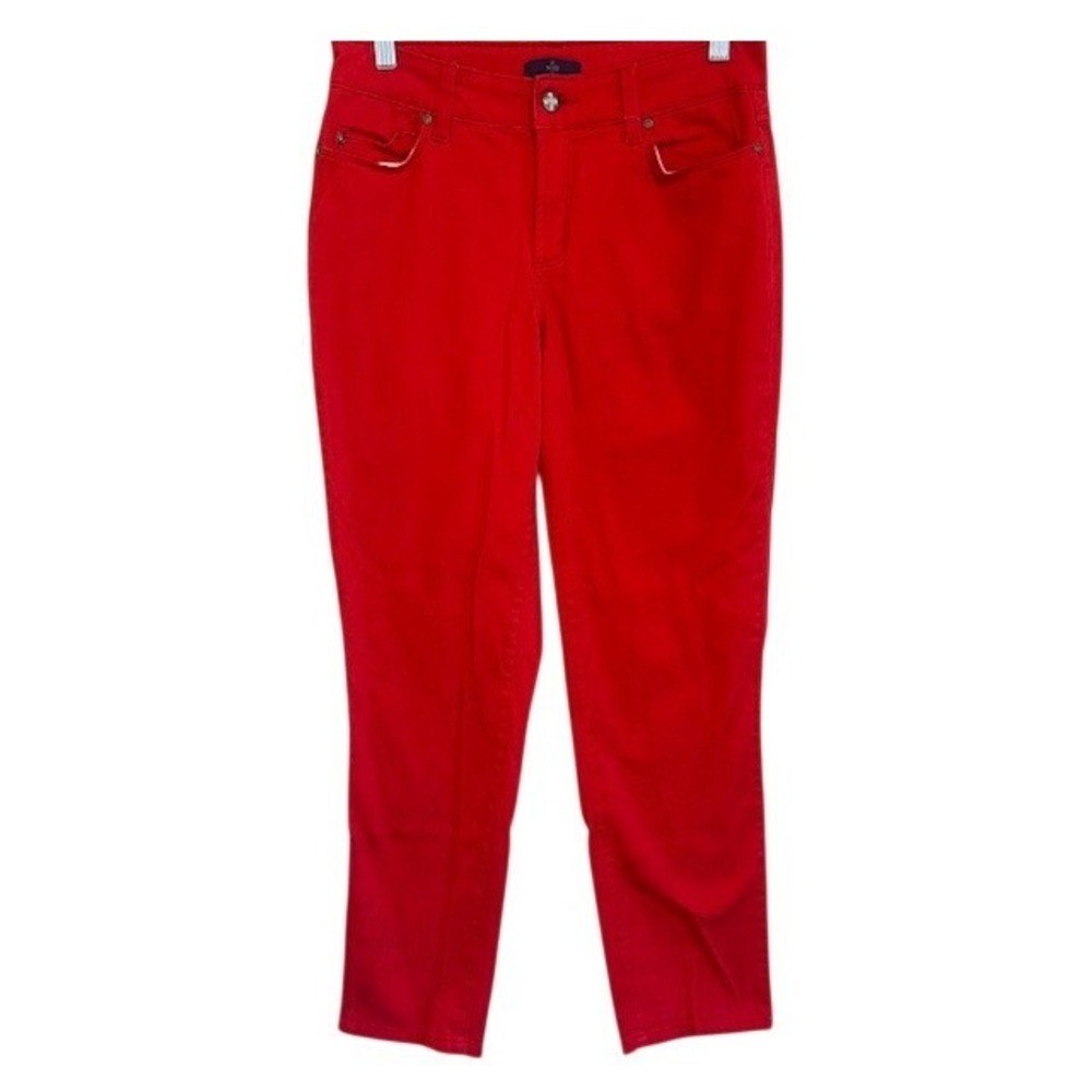 NYDJ Women's Red Skinny Ankle‎ Jeans Stretch 4